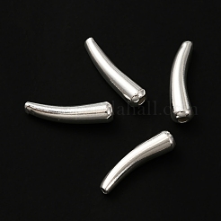 真鍮製チューブビーズ  鉛フリー＆カドミウムフリー  925銀メッキ  19.5x5mm  穴：1.4~2mm&nbsp;KK-O143-47S