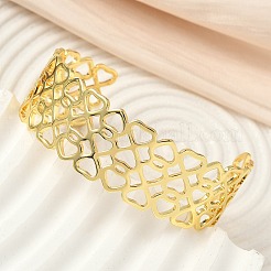 Hollow Brass Cuff Bangles for Women&nbsp;BJEW-F513-01G