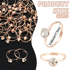 40Pcs Adjustable Alloy Rhinestone Finger Rings for Women&nbsp;RJEW-SP0001-02RG