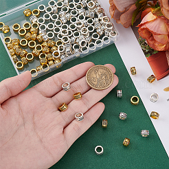 150個2スタイルチベットスタイル合金ヨーロピアンビーズ  大穴ビーズ  ミックスカラー  4~8x4.5~8mm  穴：5mm&nbsp;FIND-PH0029-08