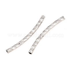 Brass Texture Curved Tube Beads&nbsp;KK-H250-01B-P