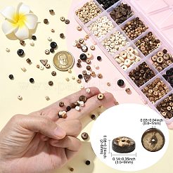 56g 14種類の天然ココナッツロンデルビーズ  ココナッツブラウン  3.5~9x2~6mm  穴：0.8~1mm  4g /スタイル&nbsp;COCB-CJ0001-01