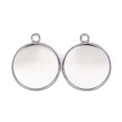 304 Stainless Steel Pendant Cabochon Settings&nbsp;X-STAS-F191-14S-F