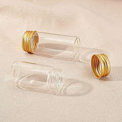 化粧品用丸ガラス収納容器  ろうそく  キャンディー  アルミスクリューキャップ付き  プラスチック漏斗ホッパーとトランスファーピペット  透明  3x4.05cm  容量：15ml（0.5液量オンス）  6pc&nbsp;GLAA-BC0001-12A