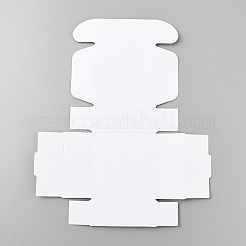折り畳み式厚紙紙梱包箱  正方形  ホワイト  完成品：7.5x7.5x3.2cm&nbsp;CON-WH0107-29A