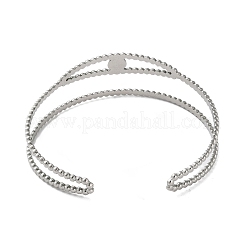304 Stainless Steel Enamel Eye Shaped Open Cuff Bangles for Women&nbsp;BJEW-M316-02P