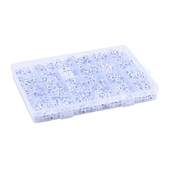 クラフトアクリルビーズ  アルファベットスタイル  水平穴  キューブ  a～zの文字  6x6x6mm  穴：3mm  約934個/箱&nbsp;SACR-X0015-10