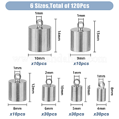 真鍮コードエンド120サイズ6個  エンドキャップ  プラチナ  8~14x4~10mm  穴：1~2mm  内径：3~9mm&nbsp;KK-FH0006-42P