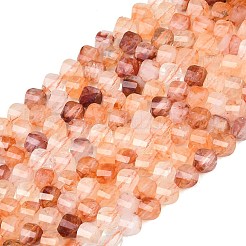 天然ヘマトイドクォーツ/鉄クォーツビーズ連売り  多面カット  ツイスト  6~6.5x5x5mm  穴：1mm  約58~61個/連  14.17''~14.69''（36~37.3センチメートル）&nbsp;G-P611-C32-01