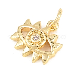 Brass Micro Pave Clear Cubic Zirconia Pendants&nbsp;KK-H273-27G
