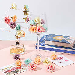 30Pcs 5 Colors Cloth Rose Flower&nbsp;DIY-GF0006-17