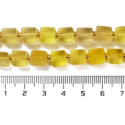 天然な黄色の蛍石ビーズ連売り  キューブ  8~9x8~9x8~9mm  穴：1.2mm  約38~39個/連  15.08~15.35インチ（38.3~39cm）&nbsp;G-G053-B07-01