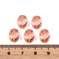 透明なアクリルビーズ  オーバル  サンゴ  10x8x5.5mm  穴：1.5mm  約1550個/500g&nbsp;TACR-S154-18A-52