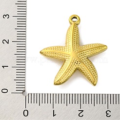イオンプレーティング（IP）304ステンレスペンダント  ヒトデチャーム  18KGP本金メッキ  28x25x5.5mm  穴：1.4mm&nbsp;STAS-D194-16G