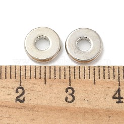 合金ビーズ  カドミウムフリー＆鉛フリー  フラットラウンド  プラチナ  8x1.5mm  穴：2.5mm  約2631個/1000g&nbsp;TIBE-P003-50A-P
