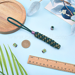 チタン合金パラシュートロープヨーロピアンビーズ4個  大穴ビーズ  溝付き柱  虹色  10x10mm  穴：6mm&nbsp;FIND-FG0005-43RC