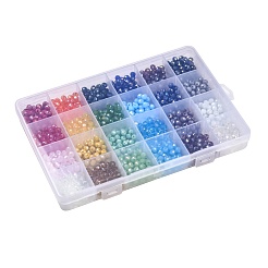 24 Colors Electroplate Glass Beads&nbsp;EGLA-X0006-04B-6mm