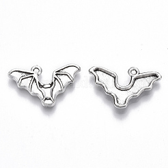 合金のチベット風チャーム  鉛フリー＆カドミウムフリー  バット  アンティークシルバー  15x23.5x3mm  穴：1.2mm  約300個/500g&nbsp;TIBE-N010-07AS-RS