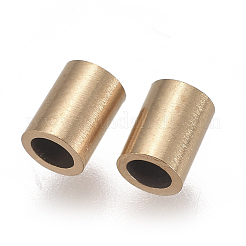 イオンプレーティング（IP）304ステンレス鋼チューブビーズ  ゴールドカラー  4x3mm  穴：2mm&nbsp;STAS-F224-01G-A