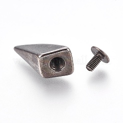 亜鉛合金製クラフトソリッドネジ式スタンズ  DIYレザークラフト爪  フカヒレ形状  ガンメタ色  17x9.5x10mm&nbsp;PALLOY-WH0018-01B