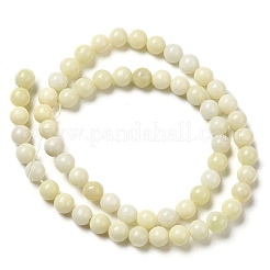 天然石翡翠ビーズ連売り  ラウンド  6~6.5mm  穴：1mm  約59個/連  14.96''（38センチメートル）&nbsp;G-H298-A04-02