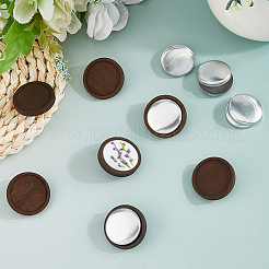 DIY Round Wood & Aluminum Brooch Making Kits&nbsp;DIY-FH0009-69C