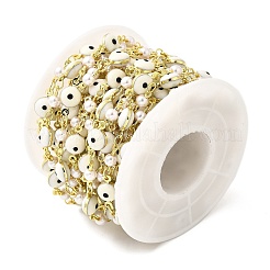 Brass Enamel Round Link Chains&nbsp;KK-D391-04G