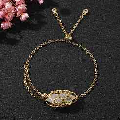 Natural Quartz Crystal Bullet Link Slider Bracelets&nbsp;BJEW-JB09902-04