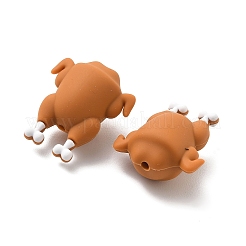 3d 感謝祭 食品グレード シリコン フォーカルビーズ  DIYの看護ネックレス用  砂茶色  ローストターキー  29x25x16mm  穴：2.2mm&nbsp;SL-CBA05A0-03