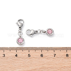 304ステンレススチールラインストーンペンダント  カニカン  ミックスカラー  23mm&nbsp;STAS-D301-25P-19