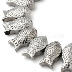電気メッキガラスビーズセット  魚  プラチナメッキ  8x15x5~6mm  穴：1mm  約49~50個/連  15.75インチ（40cm）&nbsp;EGLA-C007-05A