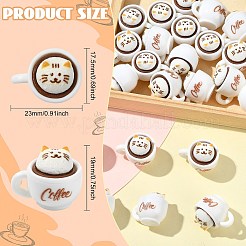 30Pcs Resin Coffee & Cat Shape Model Ornaments&nbsp;DIY-CJ0003-27