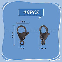 40Pcs 304 Stainless Steel Lobster Claw Clasps&nbsp;STAS-UN0050-15