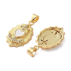 Brass Micro Pave Cubic Zirconia Pendants&nbsp;KK-U070-26G-02