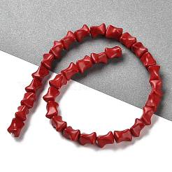 合成ハウライトビーズ連売り  染め  骨  ファイヤーブリック  13x9~10x9~10mm  穴：1.6mm  約367個/500g&nbsp;TURQ-F018-10