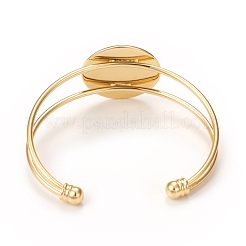 Rack Plating Brass Cuff Bangles&nbsp;BJEW-E071-02G