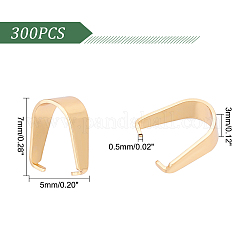 201ステンレススチールスナップオンベイル300個  ゴールドカラー  7x5x3mm  ピン：0.5mm&nbsp;STAS-UN0034-87