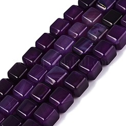 天然な紫色の瑪瑙ビーズ連売り  直方体の  染め＆加熱  10~12x9~10x9~10mm  穴：0.6~0.9mm  約32~36個/連  14.37~16.34（36.5~41.5センチメートル）&nbsp;G-Q608-10D