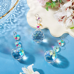 3Pcs Crystal Glass Hanging Sun Catcher&nbsp;AJEW-TADJ0001-08C