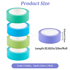 5 Rolls 5 Colors Masking Tape&nbsp;AJEW-CP0009-37
