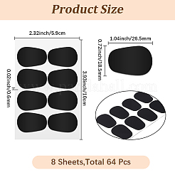 食品グレードのシリコン製サックスとクラリネットのマウスピースクッション  ブラック  100x59x0.6mm  8pcs /シート&nbsp;AJEW-WH20120-02