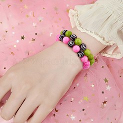 グリーン イエロー ナチュラル イエロー ジェイド ラウンド ビーズ ストレッチ ブレスレット  女性のための星座アクセサリージュエリー  天秤座  内径：2インチ（5.2cm）  ビーズ：10mm&nbsp;BJEW-SW00077-06