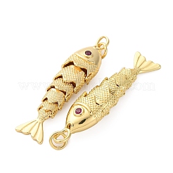 Rack Plating Brass Micro Pave Cubic Zirconia Pendants&nbsp;KK-M309-38D-G