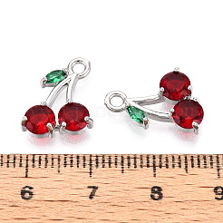 Brass Micro Pave Cubic Zirconia Pendants&nbsp;KK-T074-70P-02