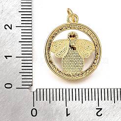 Brass Micro Pave Cubic Zirconia ABS Imitation Pearl Pendants&nbsp;KK-D328-05G