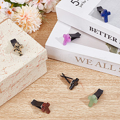 6Pcs 6 Styles Cross Natural Gemstone Car Air Vent Clips&nbsp;AJEW-OC00024