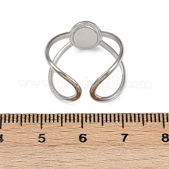 女性用オーバル304ステンレススチールエナメルカフリング  ステンレス鋼色  レッド  13mm  内径: 調節可能&nbsp;RJEW-G355-03P-02