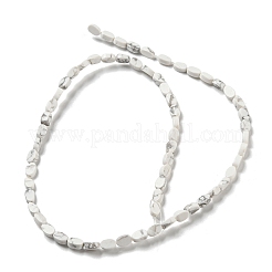 天然石ハウライトビーズ連売り  フラットオーバル  6~6.5x4~4.5x2.5mm  穴：0.6mm  約64個/連  15.94''（40.5センチメートル）&nbsp;G-M420-H14-03