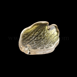 ガラスチャーム  秋の着生葉のチャーム  ゴールド  17.5~19x15x4mm  穴：1.2mm&nbsp;GLAA-A011-11C