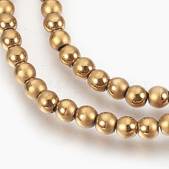 Electroplate Non-Magnetic Synthetic Hematite Beads Strands&nbsp;G-F585-A-4mm